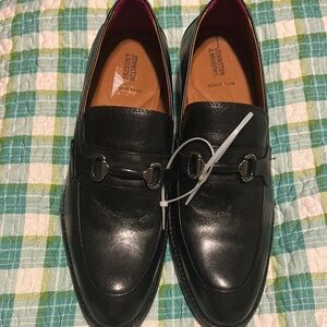 Johnston & Murphy Black Leather Slip-On Loafers
